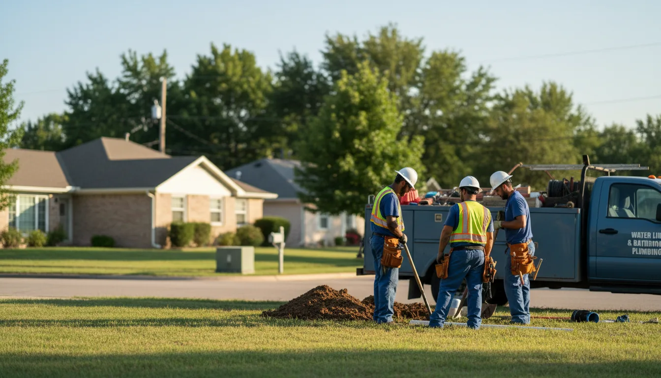 Residential water line and bathroom plumbing service in Manhattan, KS